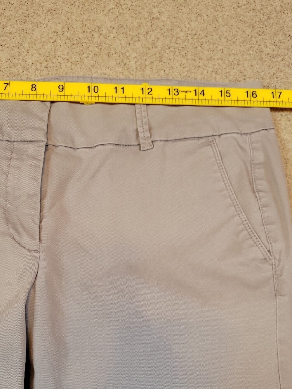 LOFT Cropped Gray Pants Cotton Stretch Size 8 Business Casual - Picture 7 of 10